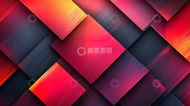 高清大图下载【趣麦麦图】红黑几何块抽象背景
