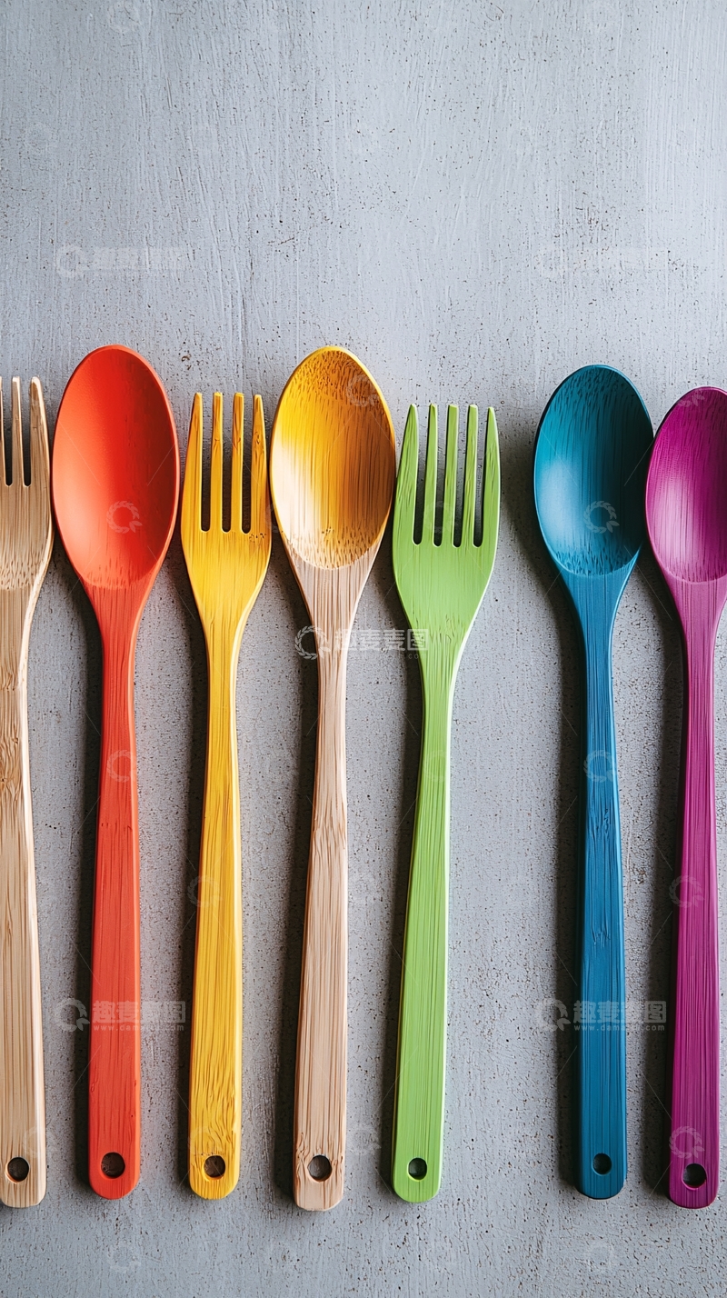 高清大图下载【趣麦麦图】彩色木勺木叉