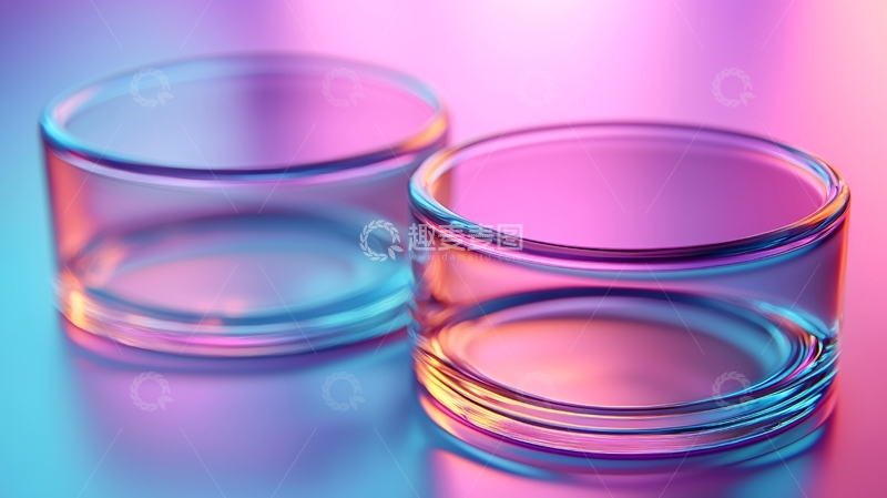 高清大图下载【趣麦麦图】两个透明玻璃容器