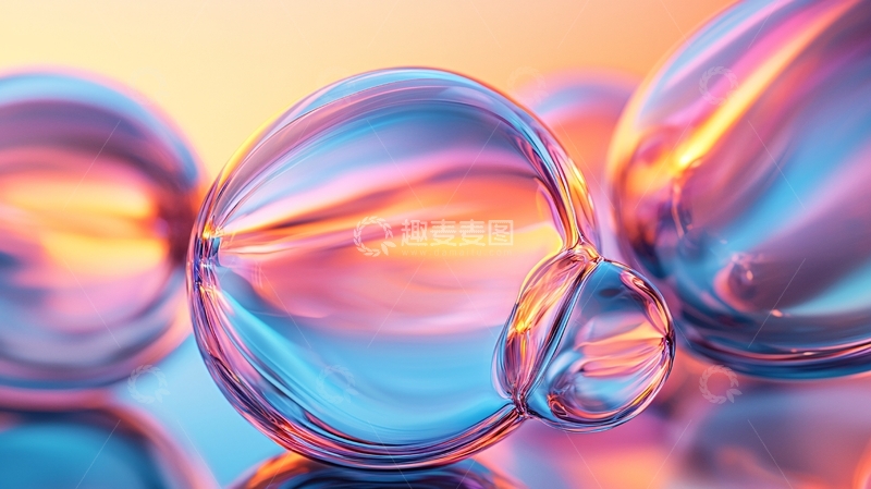 高清大图下载【趣麦麦图】水滴状透明球体特写
