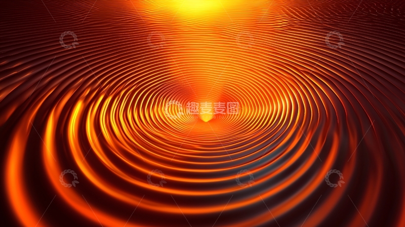 高清大图下载【趣麦麦图】橙色涟漪同心圆光芒
