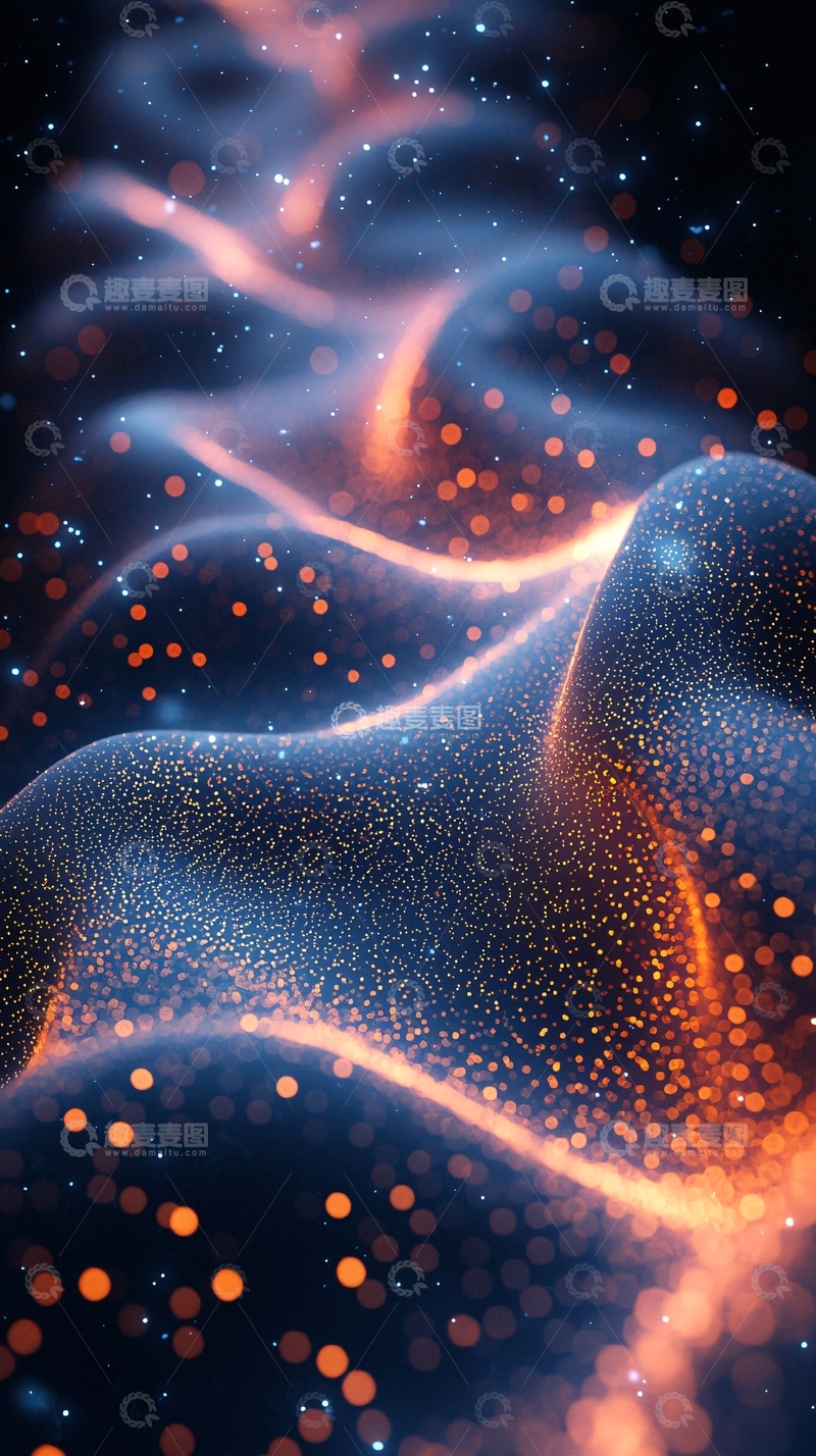 高清大图下载【趣麦麦图】波光粼粼的抽象粒子流