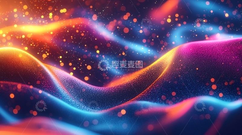 高清大图下载【趣麦麦图】炫彩光芒流动曲线