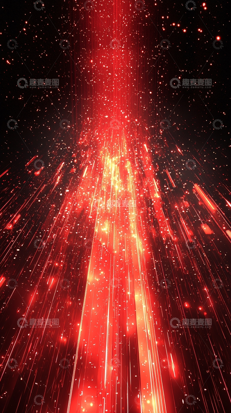 高清大图下载【趣麦麦图】红色光束星空背景