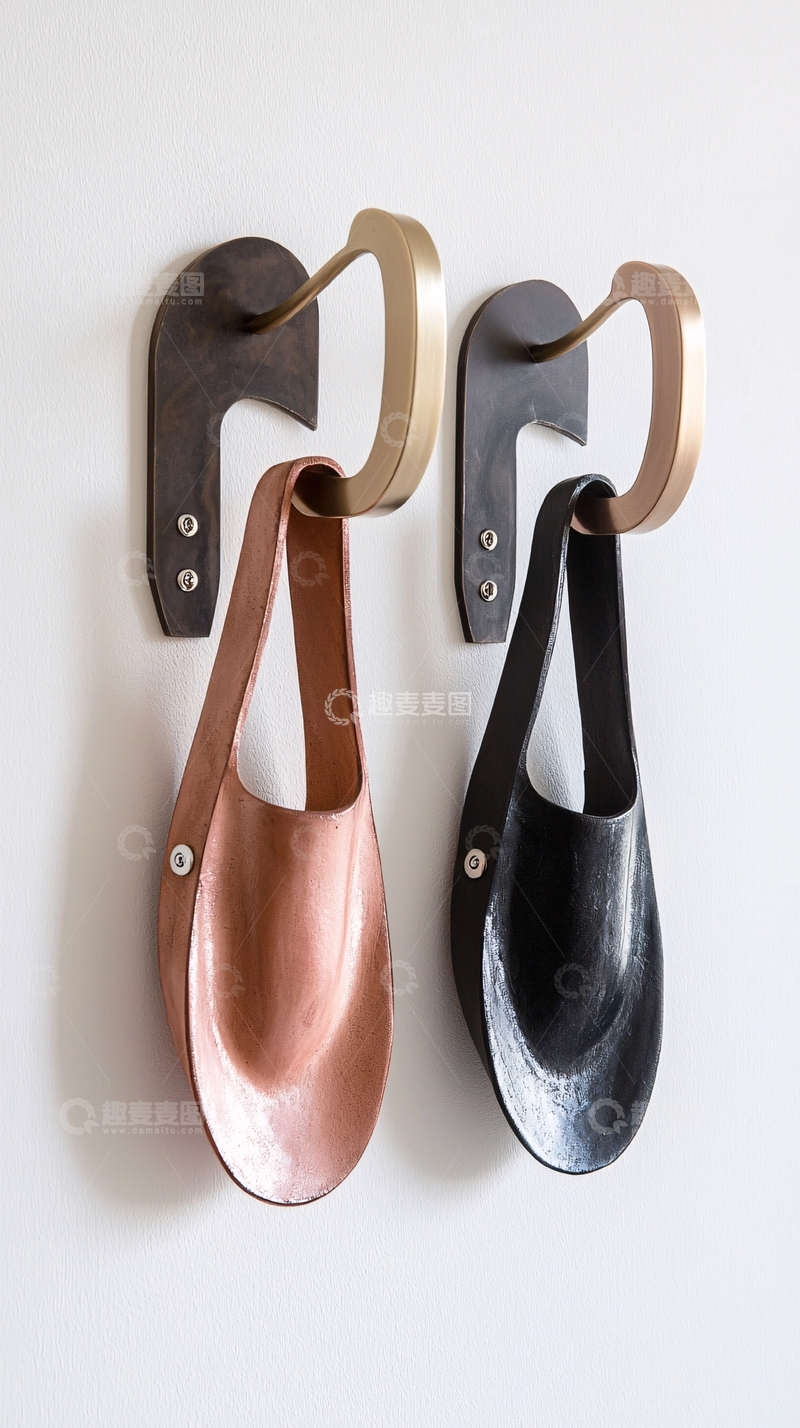 高清大图下载【趣麦麦图】壁挂式皮革包袋挂钩