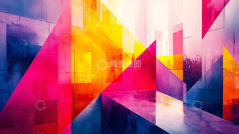 高清大图下载【趣麦麦图】彩色几何抽象背景