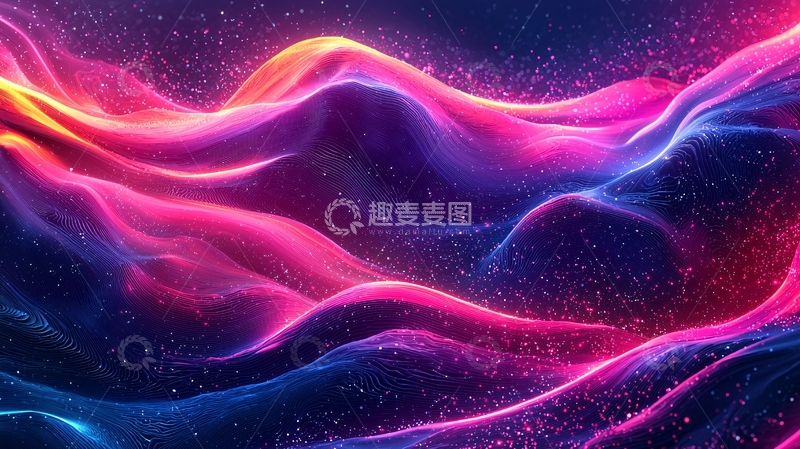 高清大图下载【趣麦麦图】色彩鲜艳的抽象波浪