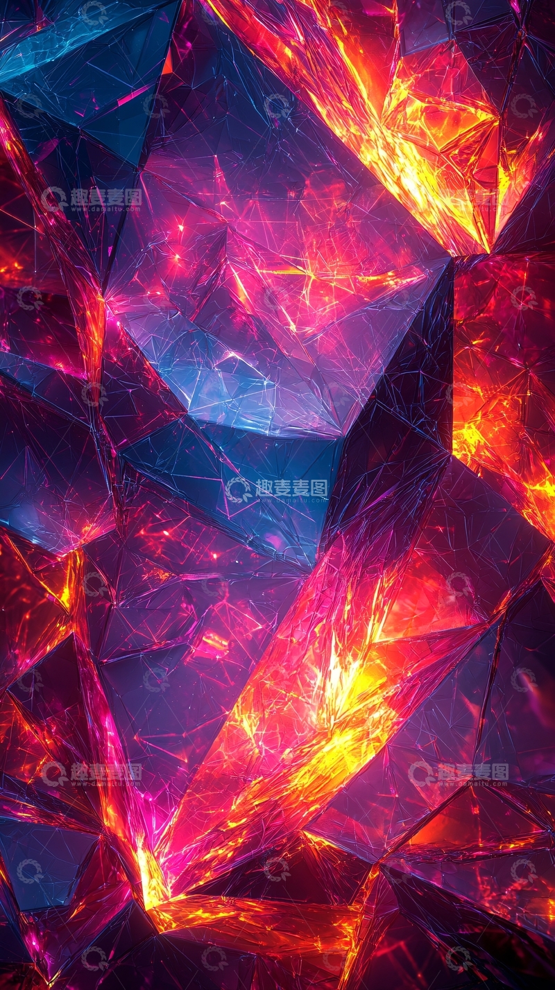高清大图下载【趣麦麦图】抽象熔岩晶体结构