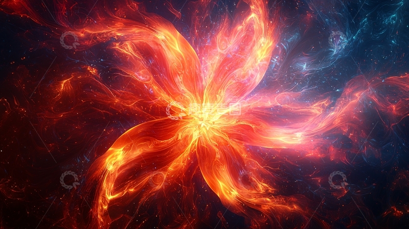 高清大图下载【趣麦麦图】火焰般的抽象花朵