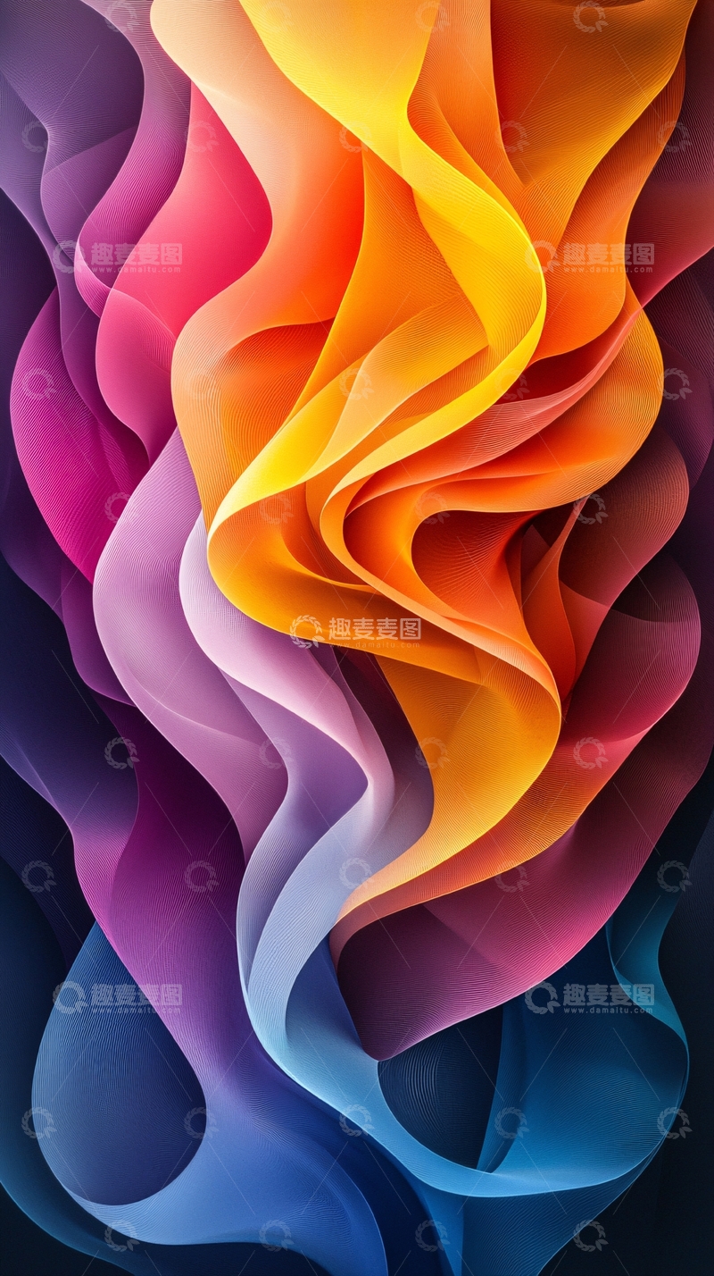 高清大图下载【趣麦麦图】彩色流体渐变抽象背景
