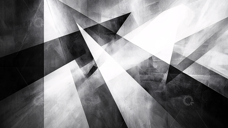 高清大图下载【趣麦麦图】抽象几何黑白光影叠加
