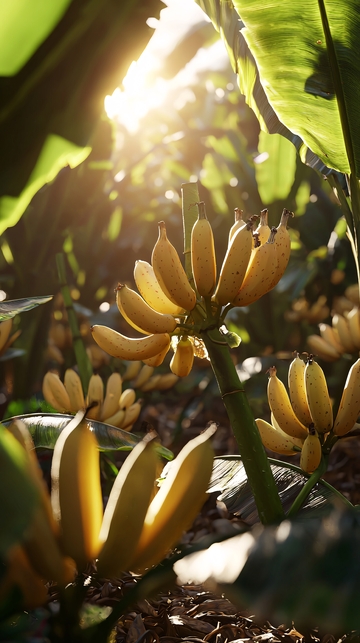 阳光下香蕉树