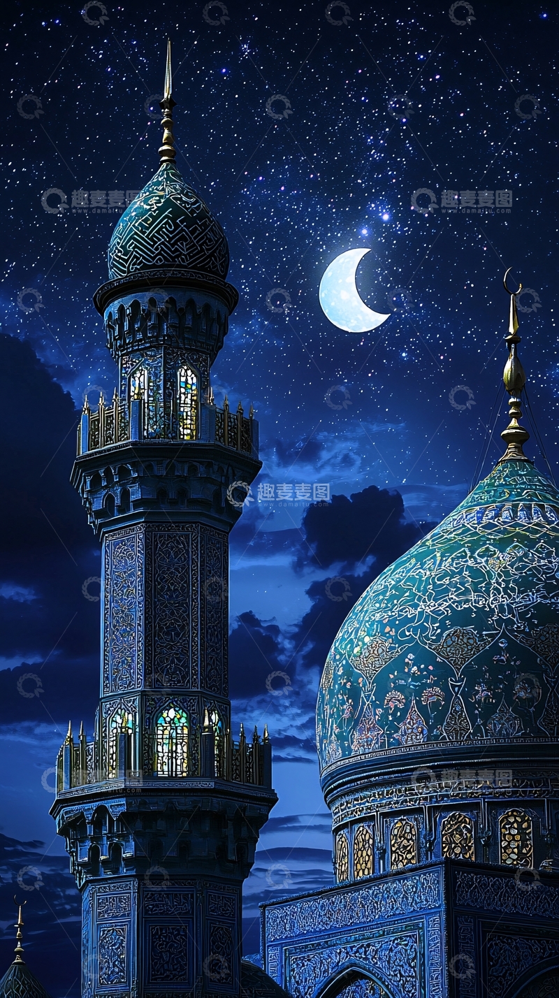 高清大图下载【趣麦麦图】清真寺夜景