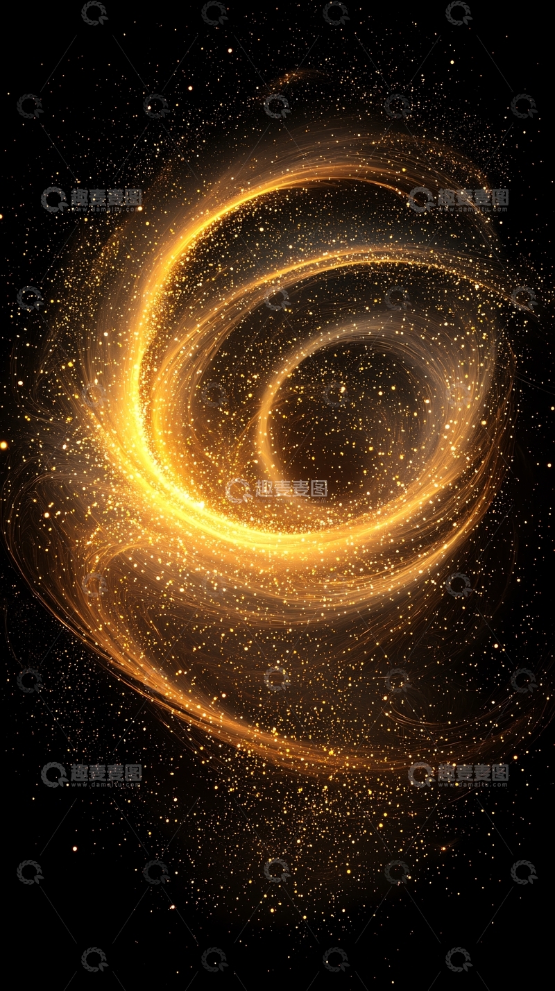高清大图下载【趣麦麦图】金色星光漩涡
