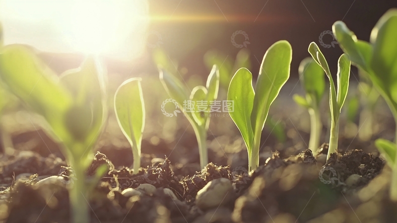 高清大图下载【趣麦麦图】阳光下茁壮生长的幼苗