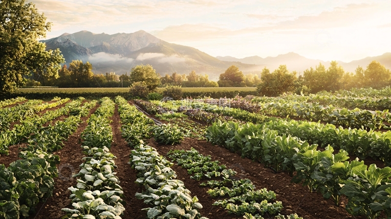 高清大图下载【趣麦麦图】清晨农场田园风光