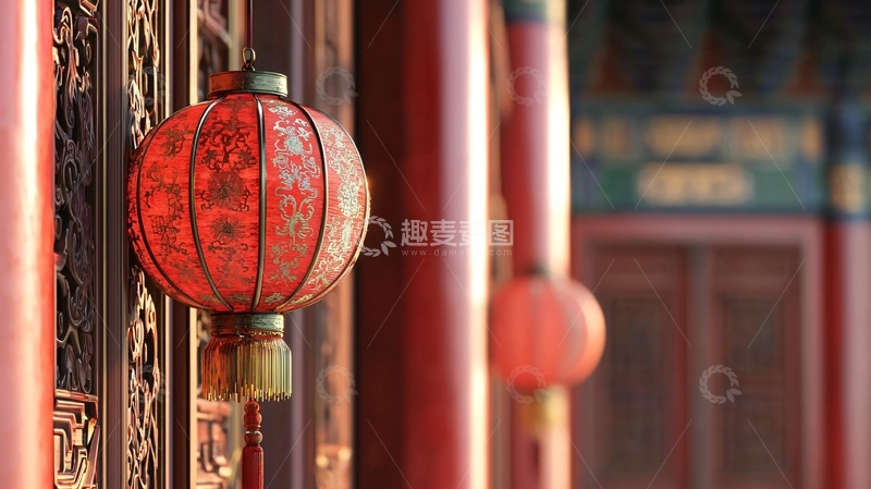 高清大图下载【趣麦麦图】中式红灯笼