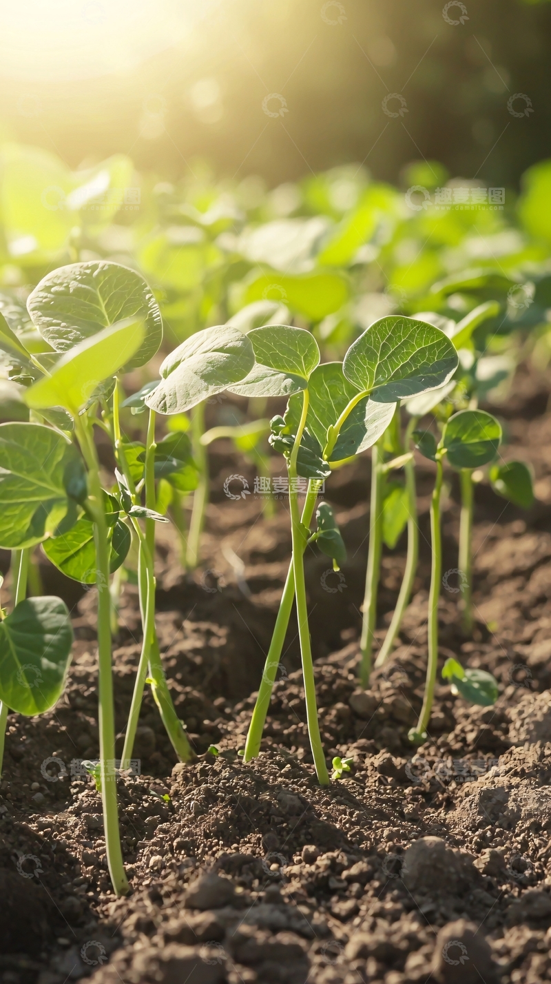 高清大图下载【趣麦麦图】阳光下的幼苗