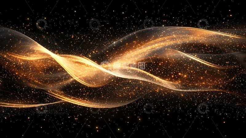 高清大图下载【趣麦麦图】金色粒子流光