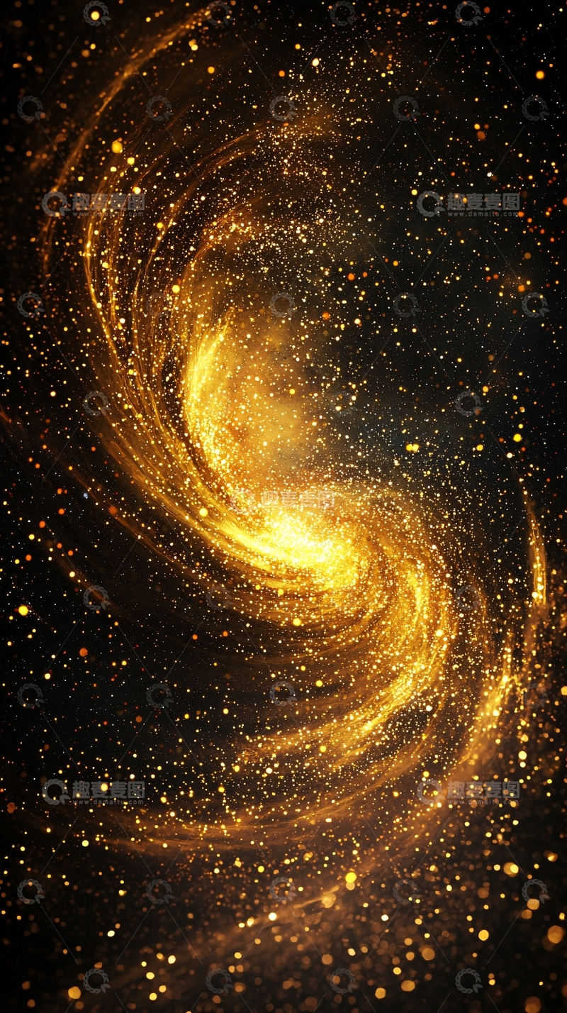 高清大图下载【趣麦麦图】金色星空漩涡背景