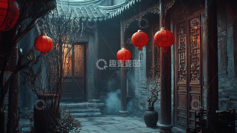 高清大图下载【趣麦麦图】古色古香的中国庭院