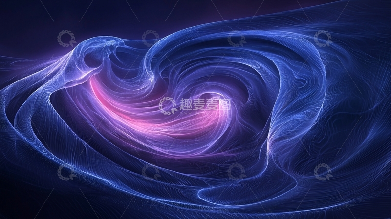 高清大图下载【趣麦麦图】抽象的蓝紫色光漩涡
