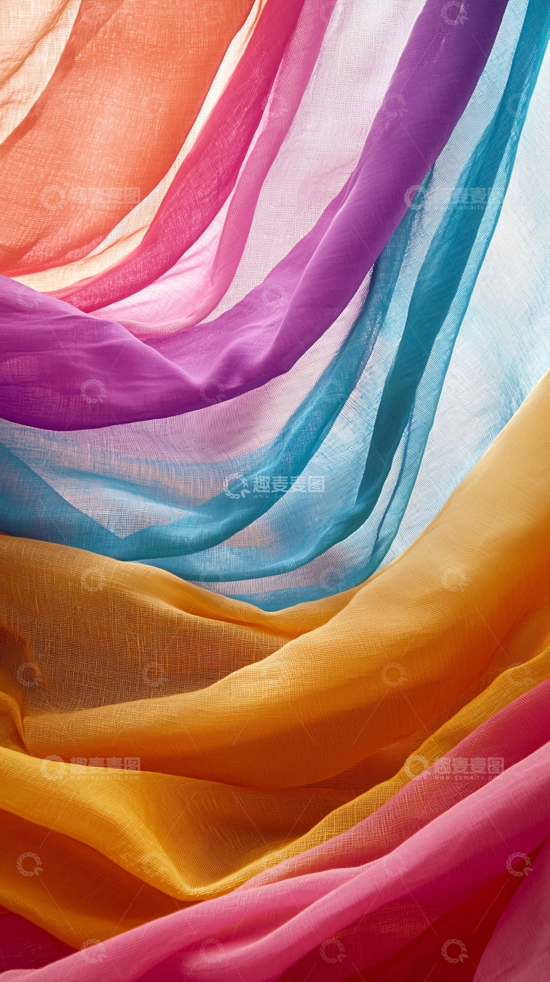 高清大图下载【趣麦麦图】彩色丝绸布料