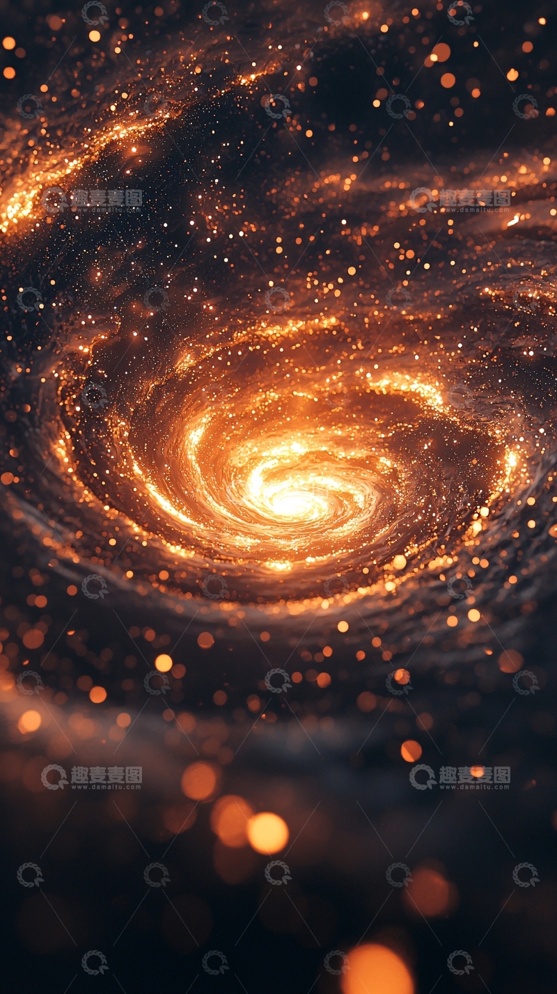 高清大图下载【趣麦麦图】金色星云漩涡