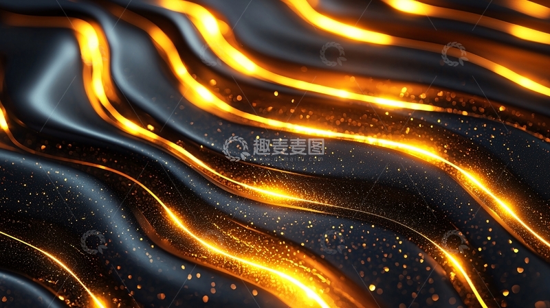 高清大图下载【趣麦麦图】黑色丝绸上的金色光线