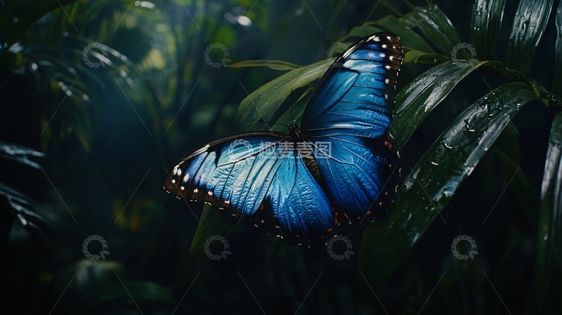 高清大图下载【趣麦麦图】蓝色蝴蝶