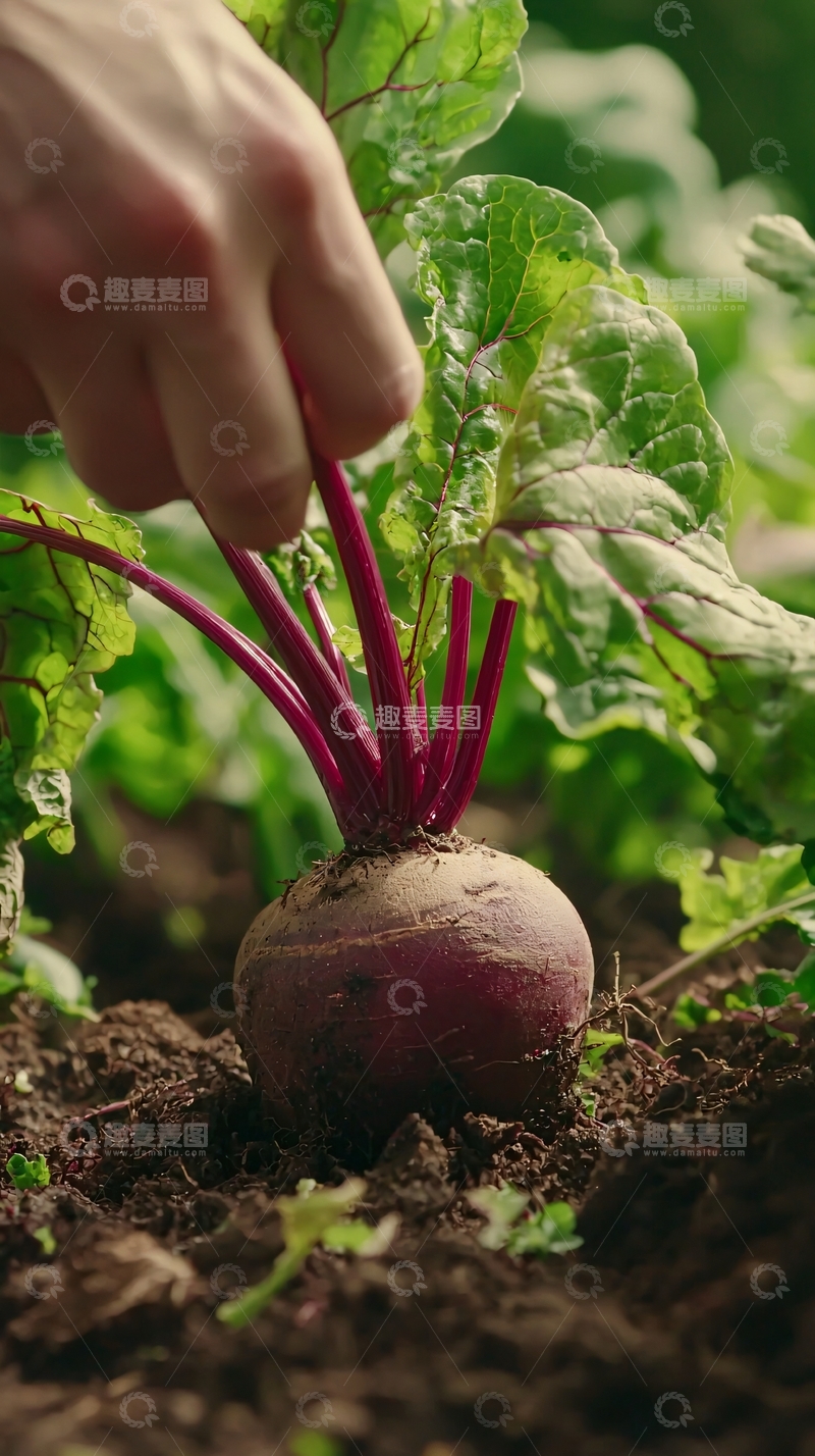 高清大图下载【趣麦麦图】采摘新鲜甜菜根