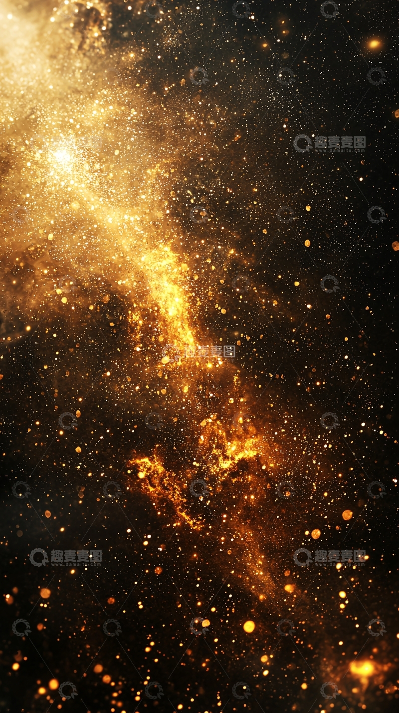 高清大图下载【趣麦麦图】璀璨金色星云宇宙