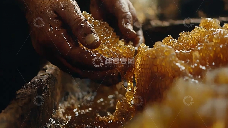 高清大图下载【趣麦麦图】双手挤压蜂巢