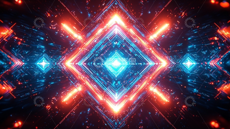 高清大图下载【趣麦麦图】科技感光线汇聚中心