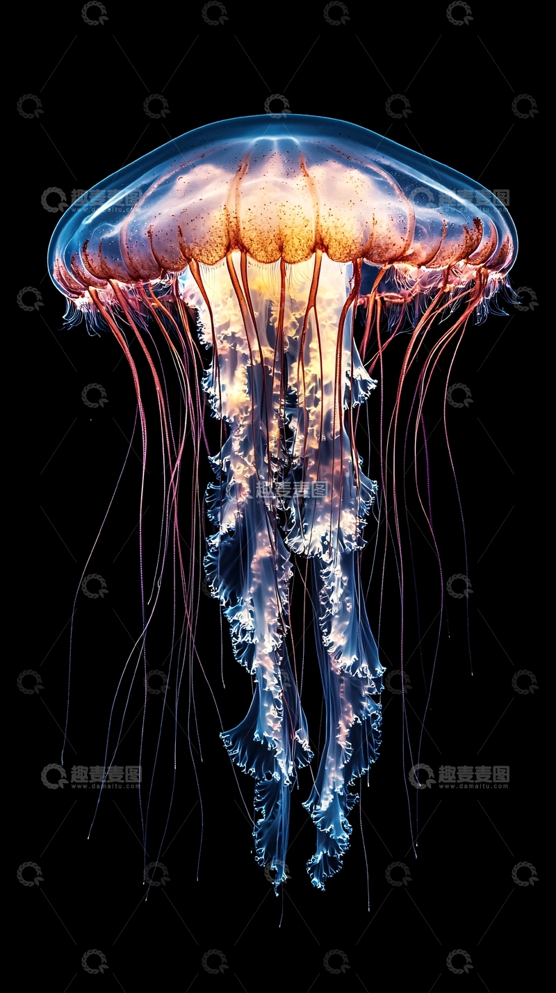 高清大图下载【趣麦麦图】深海发光水母高清图片