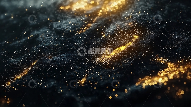 高清大图下载【趣麦麦图】暗黑系金色粒子背景