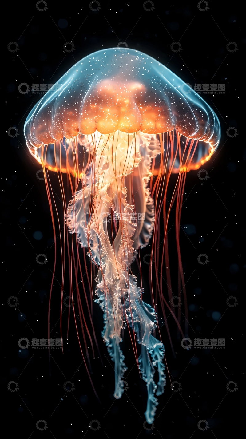 高清大图下载【趣麦麦图】深海发光水母