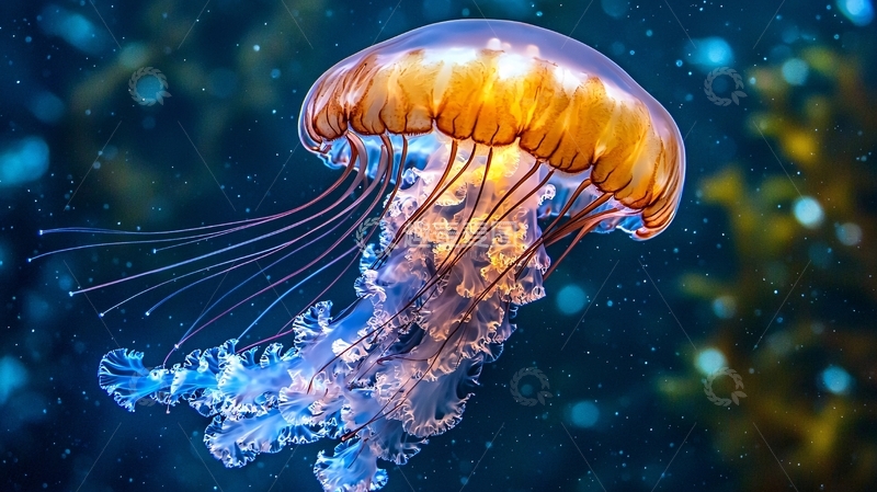高清大图下载【趣麦麦图】橙色水母高清图片