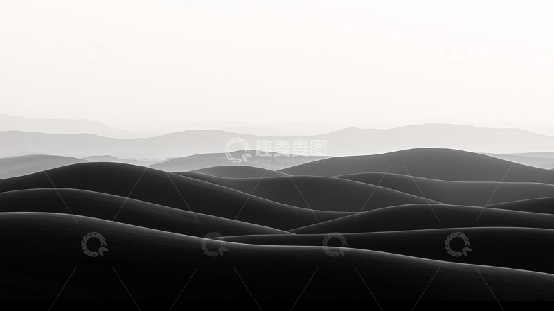 高清大图下载【趣麦麦图】黑白山峦连绵起伏