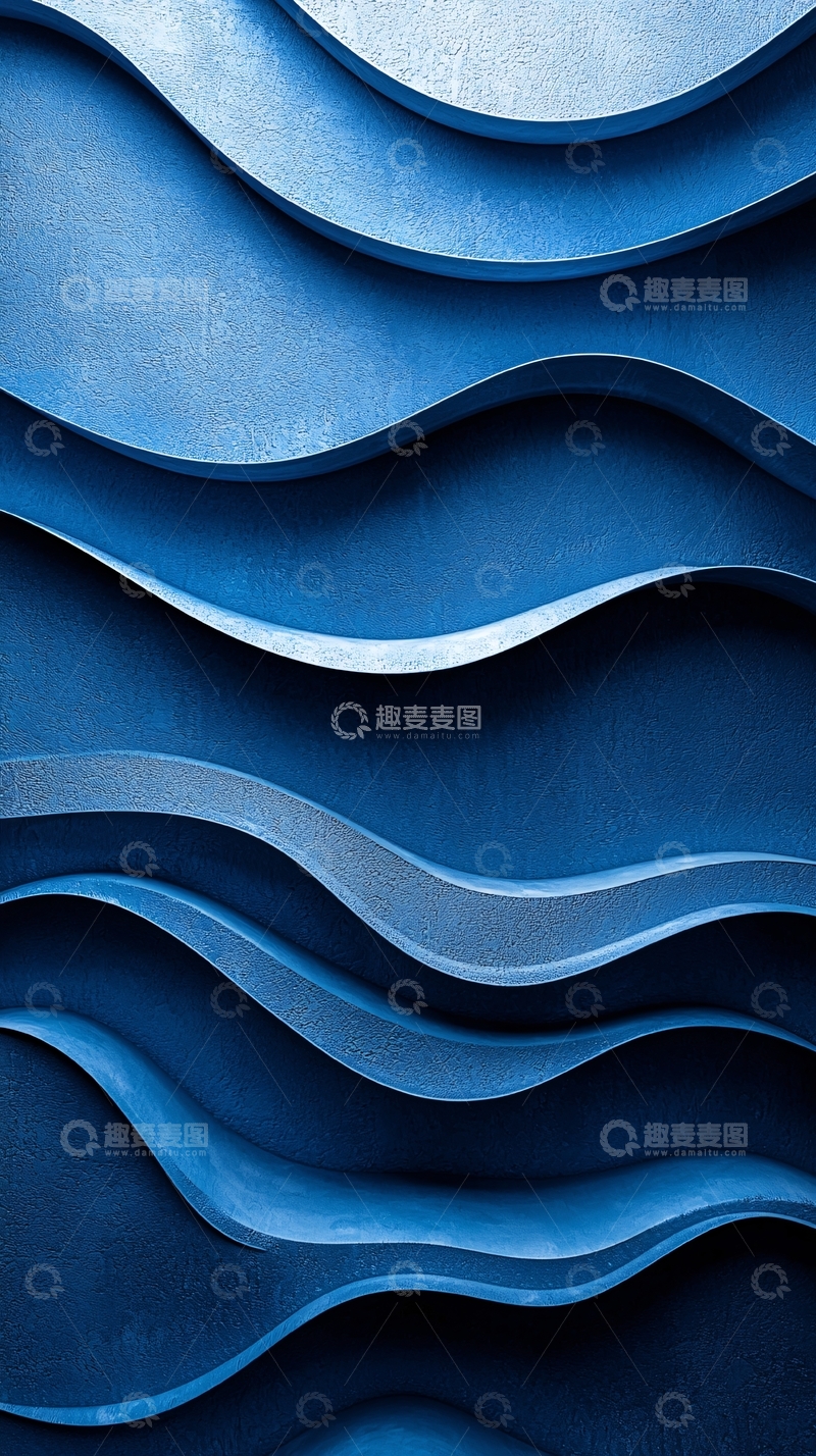 高清大图下载【趣麦麦图】蓝色波浪纹理背景