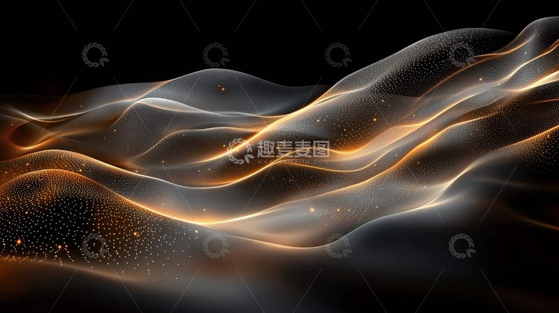 高清大图下载【趣麦麦图】金色光线流动曲线