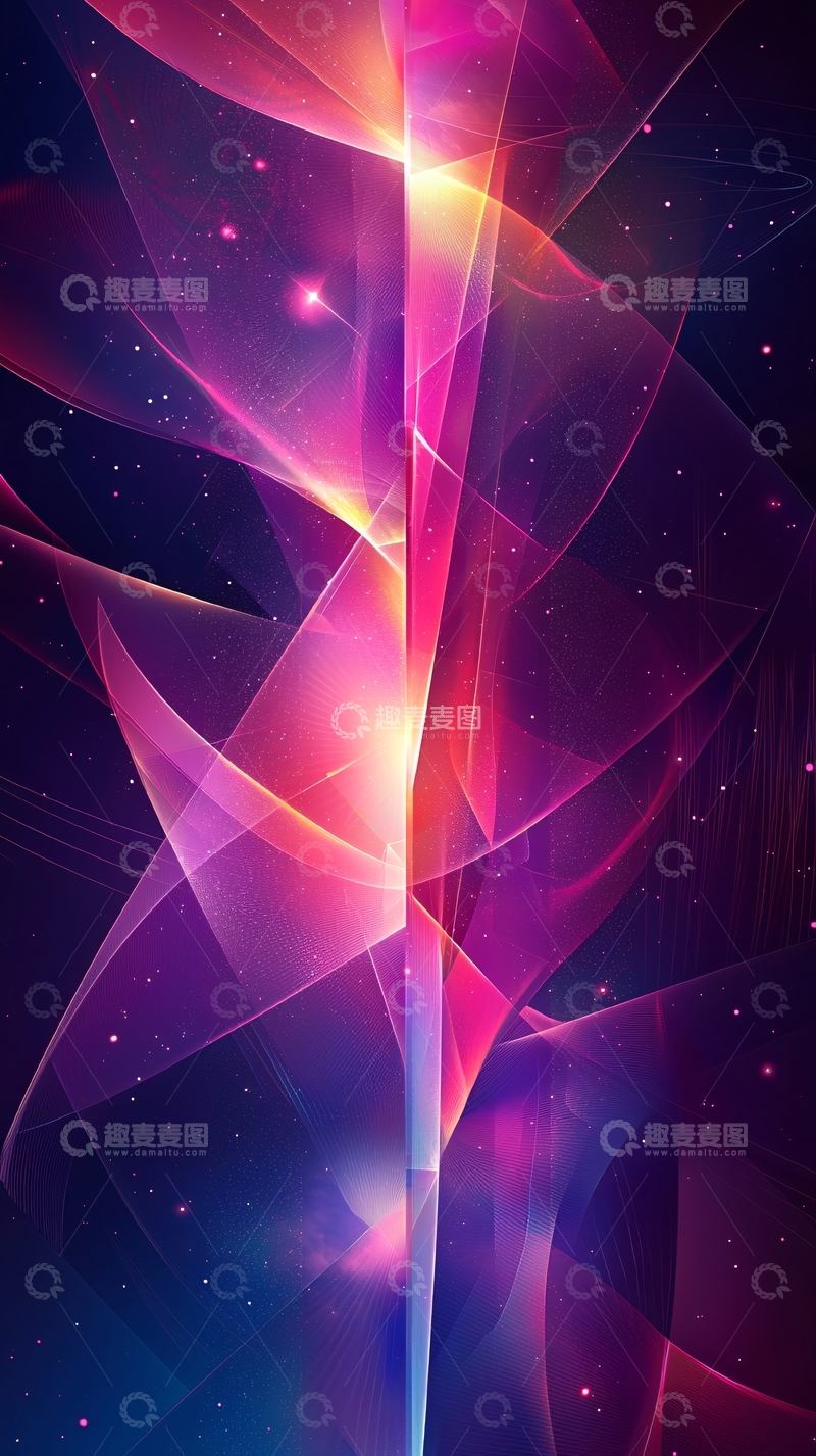 高清大图下载【趣麦麦图】抽象紫粉色光线背景