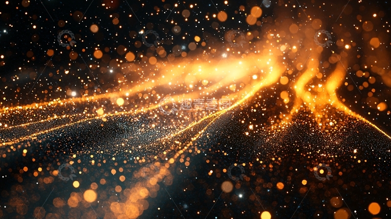 高清大图下载【趣麦麦图】金色光芒四射的宇宙星空