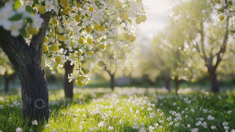 高清大图下载【趣麦麦图】阳光下的果园