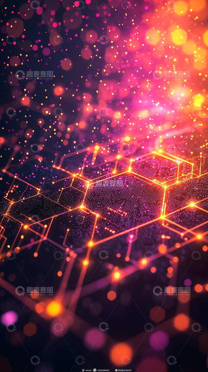 高清大图下载【趣麦麦图】绚丽多彩的科技背景图