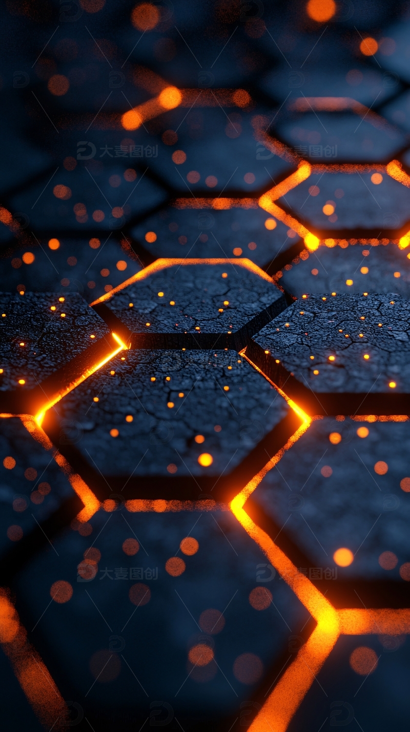 科技感发光六边形