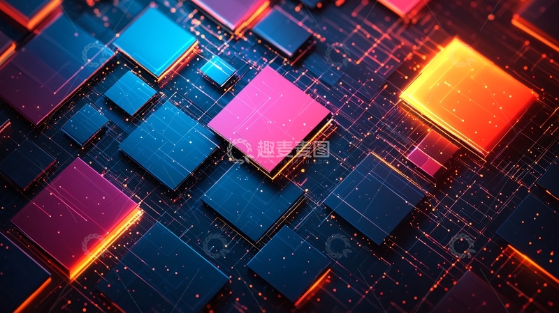 高清大图下载【趣麦麦图】色彩缤纷的芯片矩阵