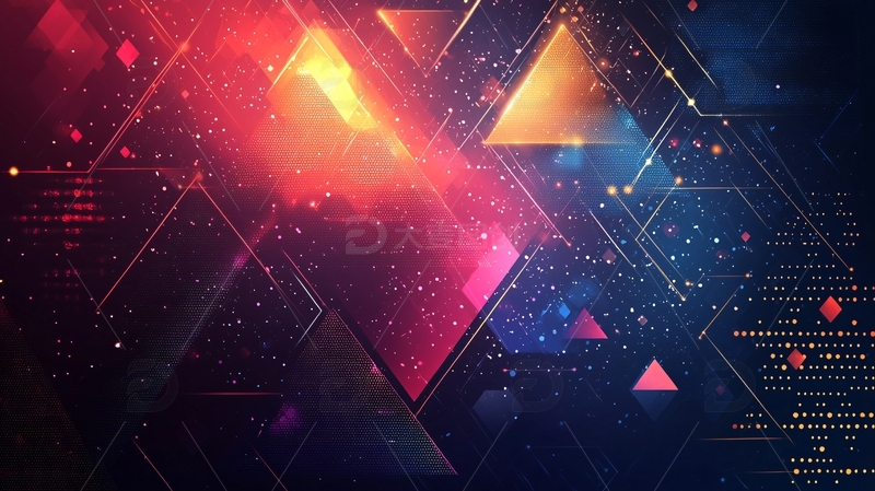 高清大图下载【趣麦麦图】抽象几何科技感背景