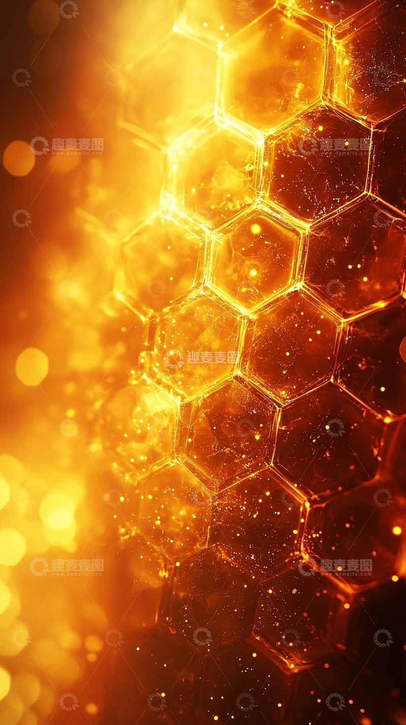 高清大图下载【趣麦麦图】金色蜂窝