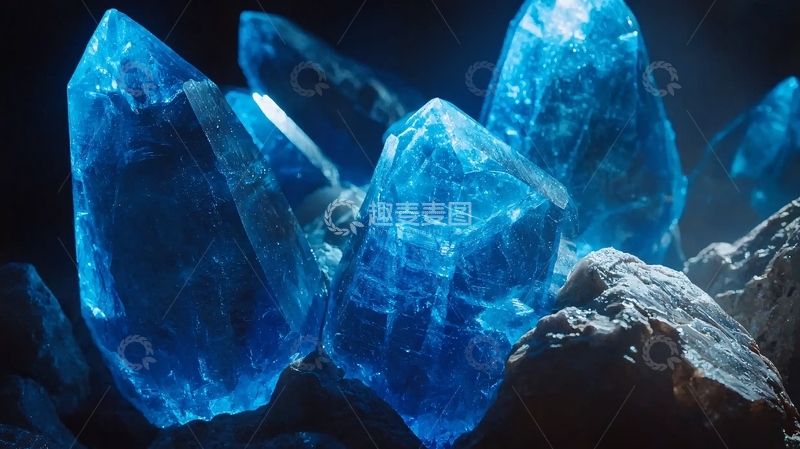 高清大图下载【趣麦麦图】蓝色透明晶体